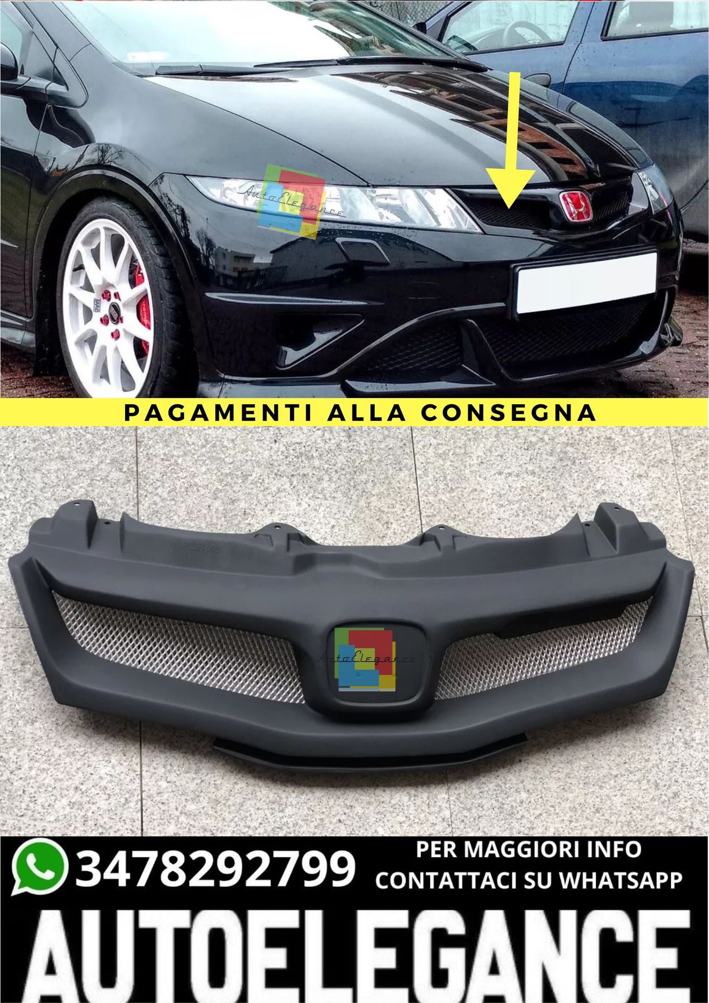 ❤️‍🔥GRIGLIA ADATTO PER HONDA CIVIC 8 FN / FK (2006 - 2011)❤️‍🔥