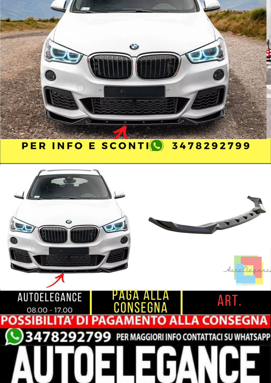 ✨Splitter anteriore V3 DESIGN NERO LUCIDO BMW X1 M-PACK F48✨