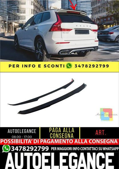 ✨SPOILER ALA AGGIUNTIVA Nero Lucido ABS per Volvo XC60 Mk2 R-Design 2017+✨