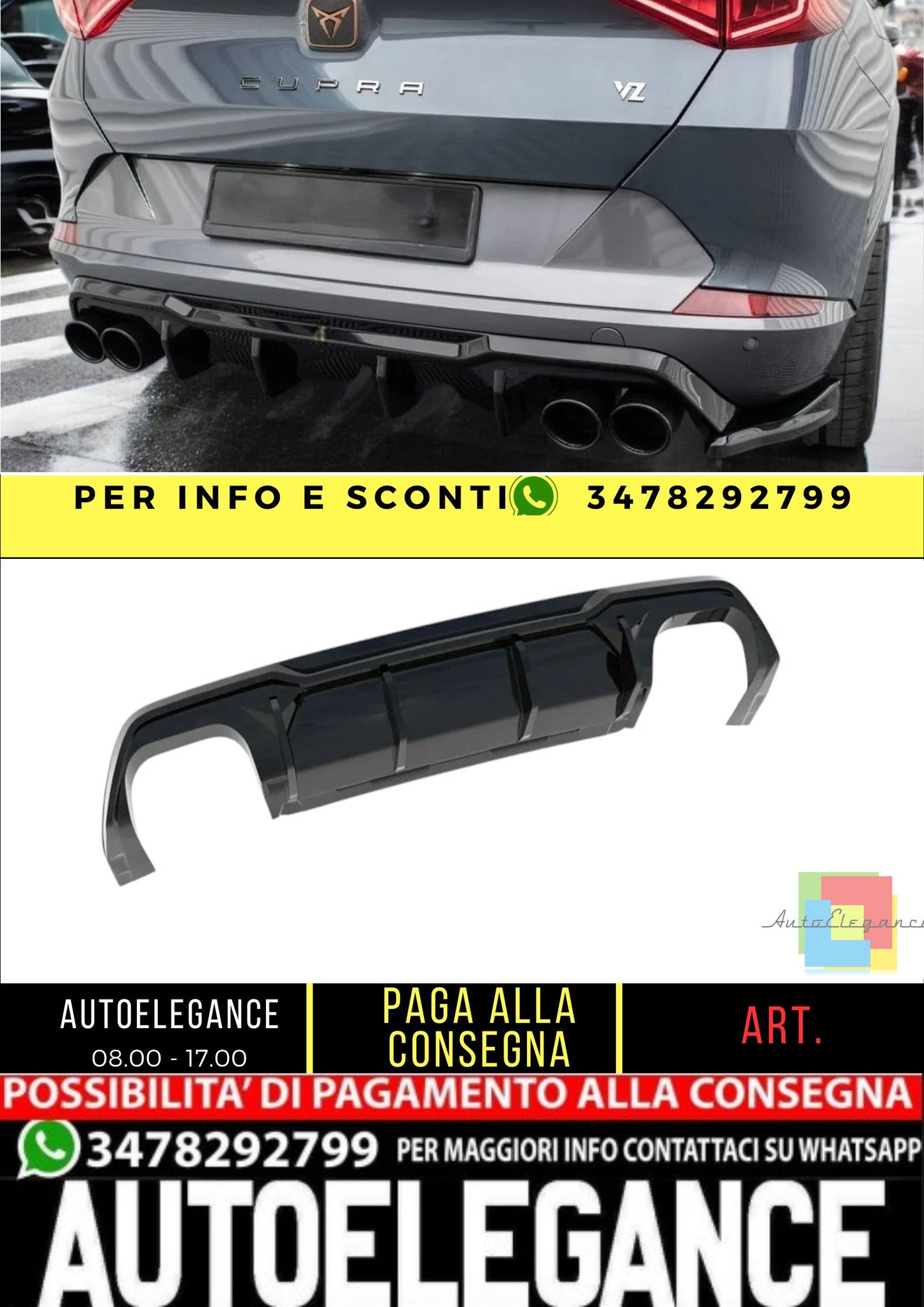✨Diffusore Posteriore V3 ADATTO per Cupra Formentor VZ MK1-✨