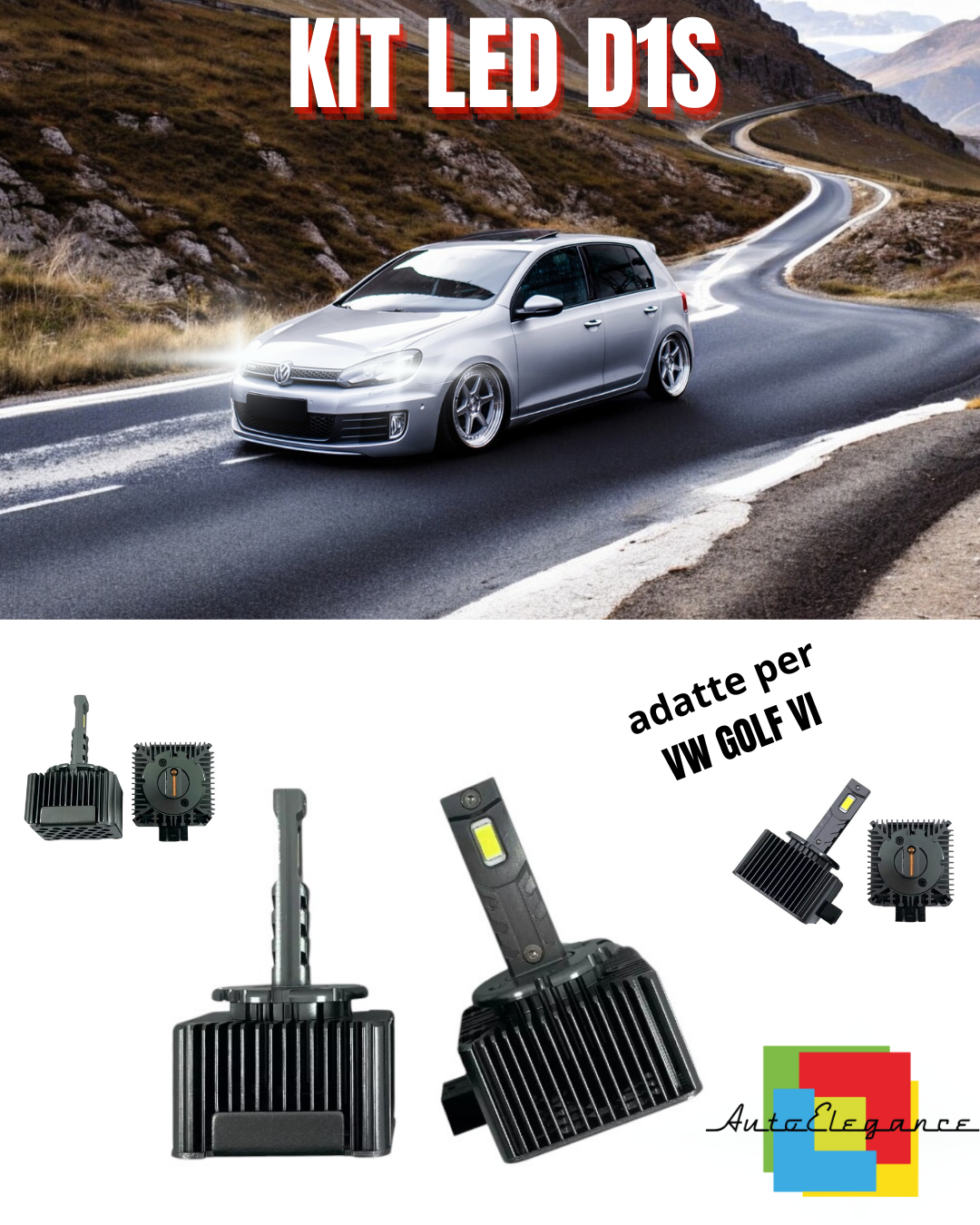 ⭐LAMPADE D1S LED 6000K DA XENON A LED MATRIX ADATTO PER VW GOLF VI ⭐