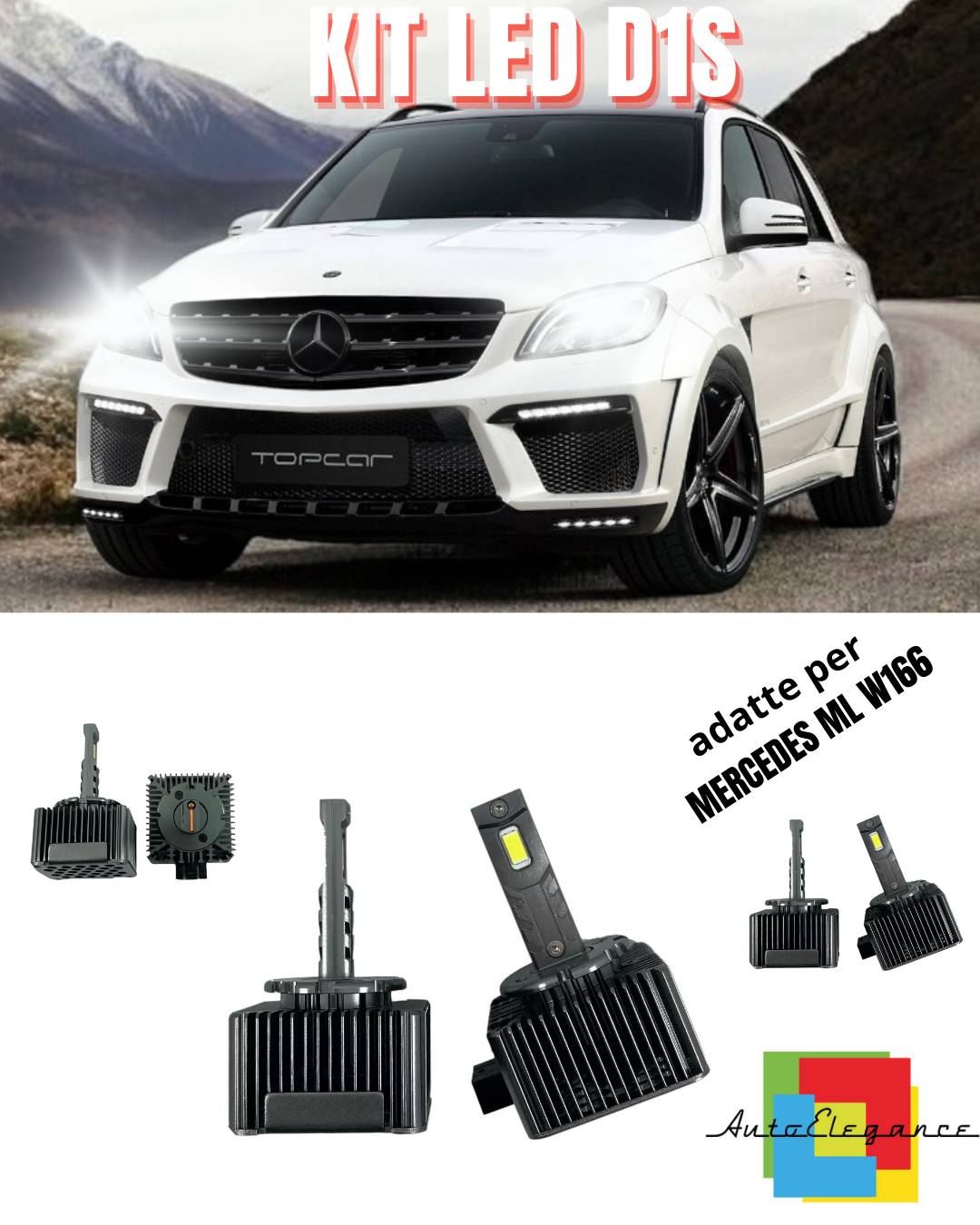 ⭐D1S LED 6000K XENON TO LED MATRIX LAMPS SUITABLE FOR MERCEDES ML W166 ⭐