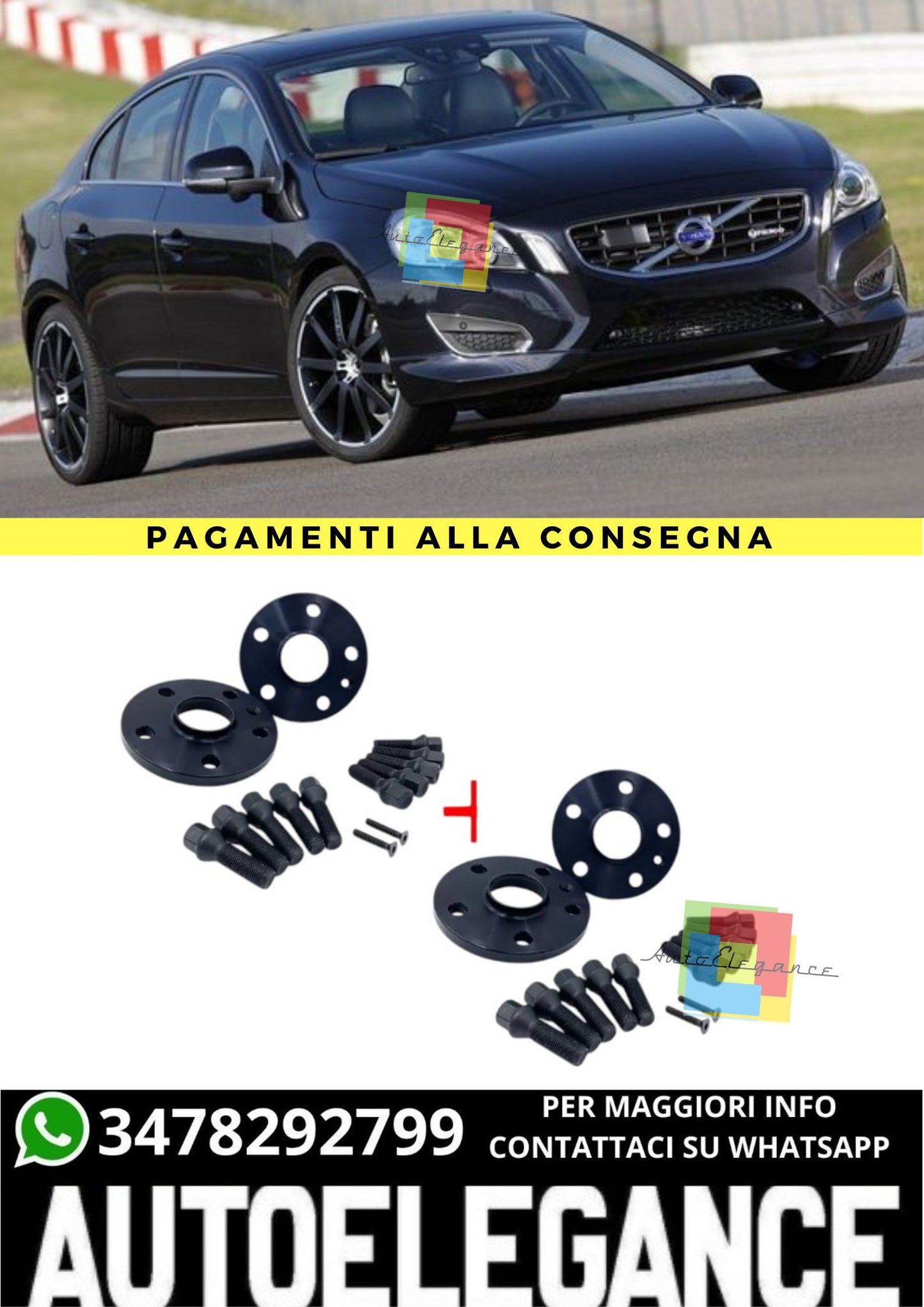 🔥KIT 4 DISTANZIALI  16+20mm adatto per  VOLVO S60 I (384) dal 2000 al 2010🔥