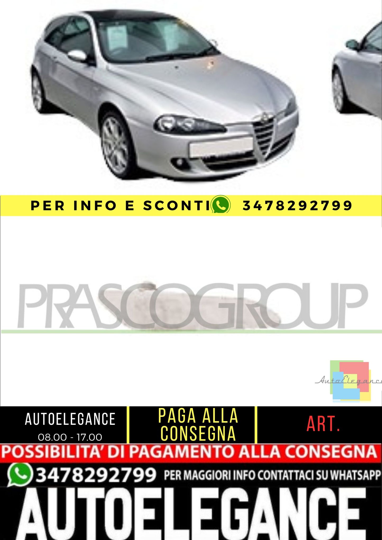🔥AA0804042 FANALE LATERALE SINISTRO-BIANCO PER ALFA ROMEO 147 2004-2010🔥