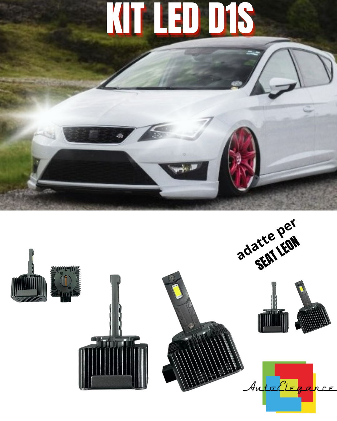 ⭐LAMPADE D1S LED 6000K DA XENON A LED MATRIX ADATTO PER SEAT LEON ⭐