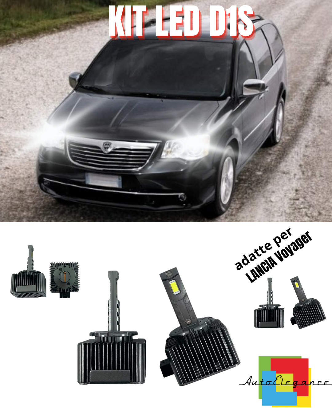 ⭐LAMPADE D1S LED 6000K DA XENON A LED MATRIX ADATTO PER LANCIA VOYAGER ⭐