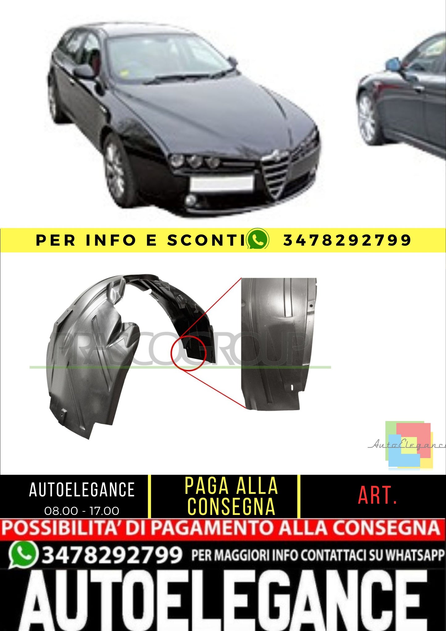 🔥AA0903604 PASSARUOTA ANTERIORE SINISTRO ADATTO PER ALFA ROMEO 159 2005-2011🔥