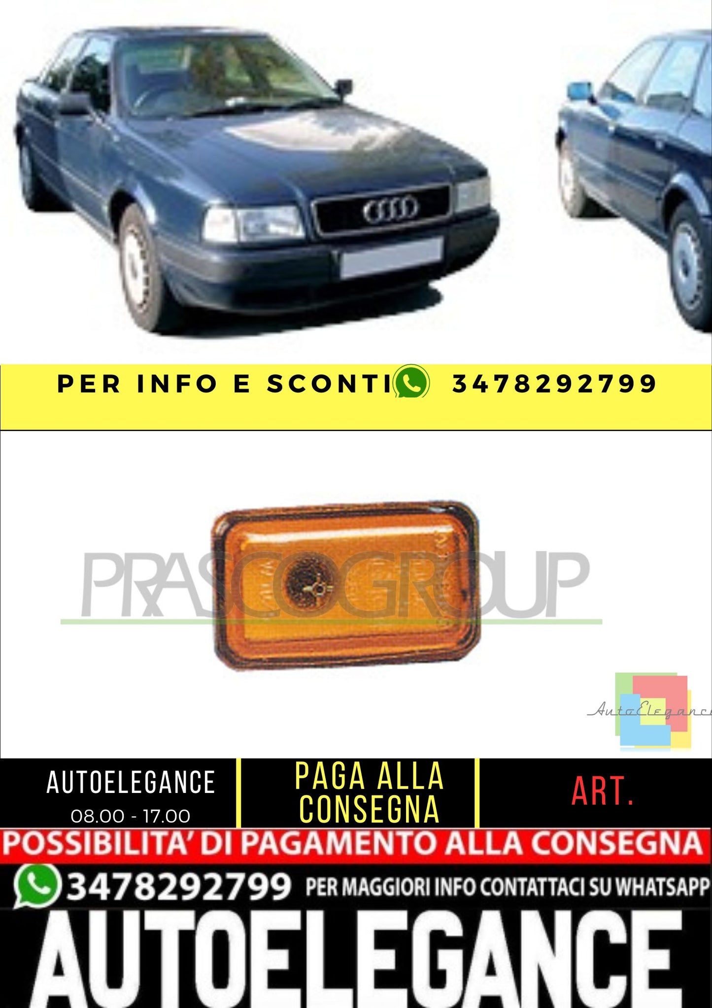 ✨VG0284039 FANALE LATERALE DESTRO/SINISTRO PER AUDI - 80  1991-1994✨