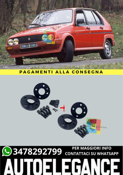 ⭐KIT 4 DISTANZIALI 16+20mm NERO ADATTO PER CITROEN Visa Gti 4 fori⭐