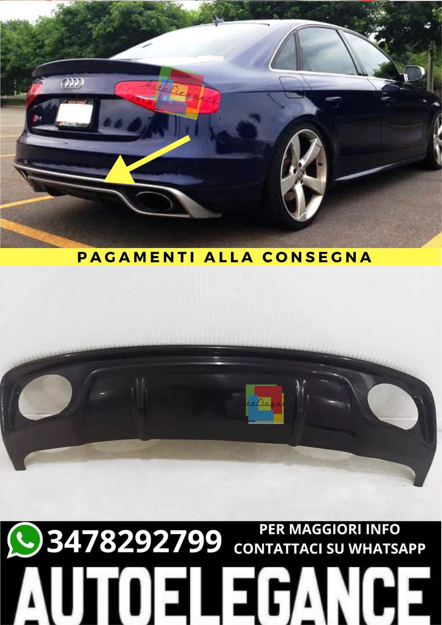 ❤️‍🔥DIFFUSORE ADATTO PER  AUDI A4 B8 S-LINE RS4 ❤️‍🔥