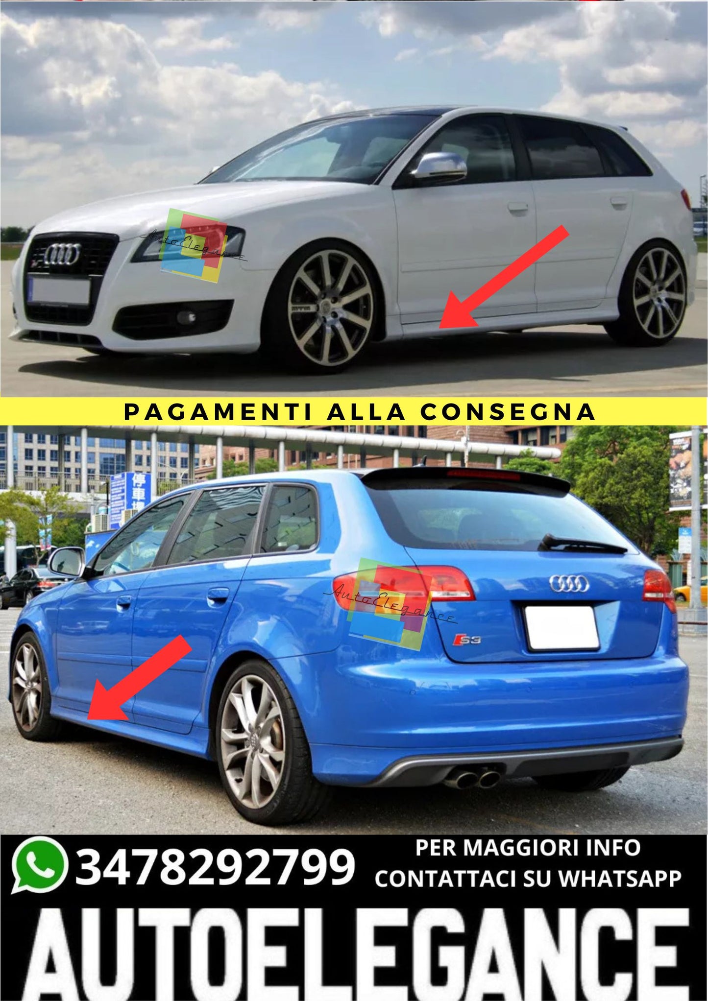 ❤️‍🔥MINIGONNE ADATTO PER AUDI A3 SPORTBACK ❤️‍🔥