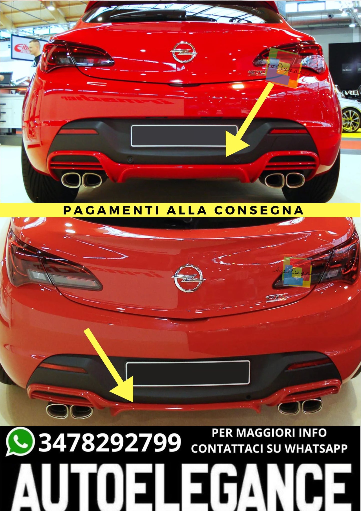 PARAURTI POSTERIORE ADATTO PER OPEL ASTRA J GTC
