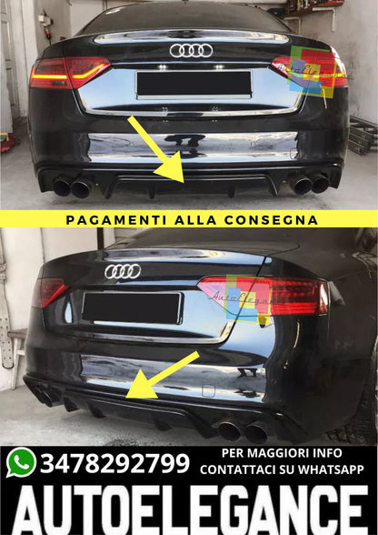 DIFFUSORE ADATTO PER  AUDI A5 SPORTBACK 8TA S-LINE (FACELIFT 2012-16)