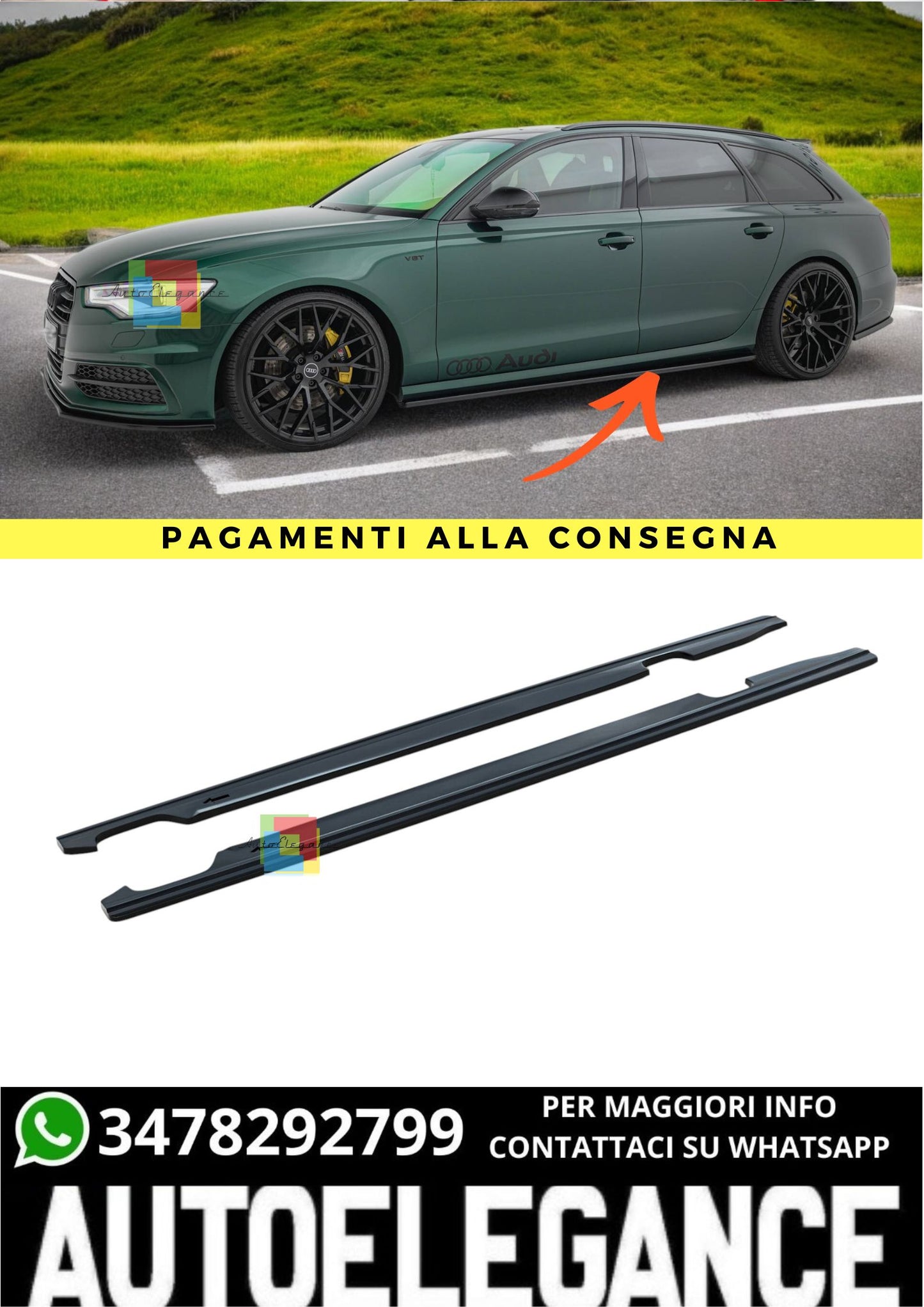 🔥Sottominigonne Laterali Adatto Per Audi S6 / A6 S-Line C7🔥