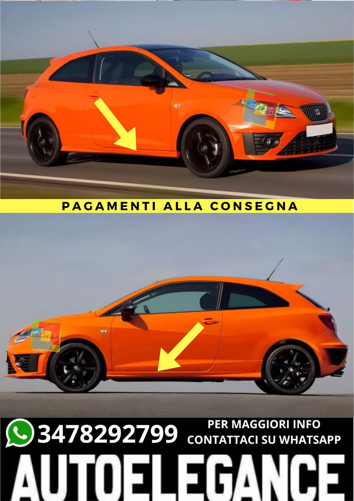 🔥MINIGONNE ADATTO PER  SEAT IBIZA 6J SC 3 PORTE (2008-2016) 🔥