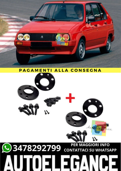 ⭐KIT 4 DISTANZIALI 16+20mm NERO ADATTO PER BLACK CITROEN Visa Gti 4 fori⭐