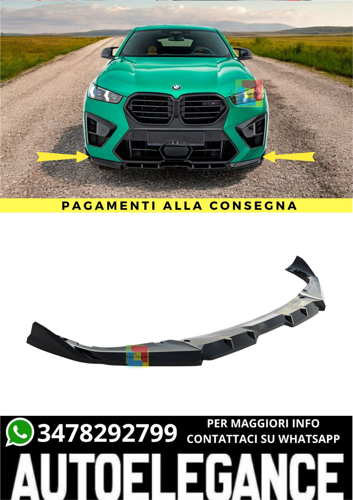 🔥Splitter Anteriore V.1 Adatto Per BMW X6 M F96 Facelift🔥