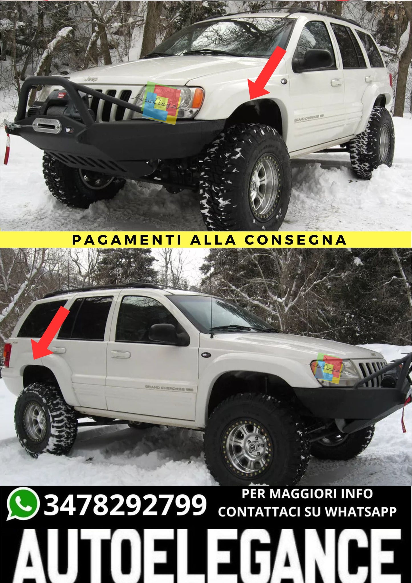❤️‍🔥KIT PARAFANGHI ADATTO PER  JEEP GRAND CHEROKEE WJ ( 1998 - 2004 )❤️‍🔥