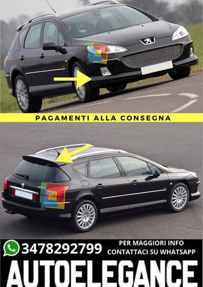 🔥SPLITTER ANTERIORI + SPOILER TETTO ADATTO PER PEUGEOT 407 🔥