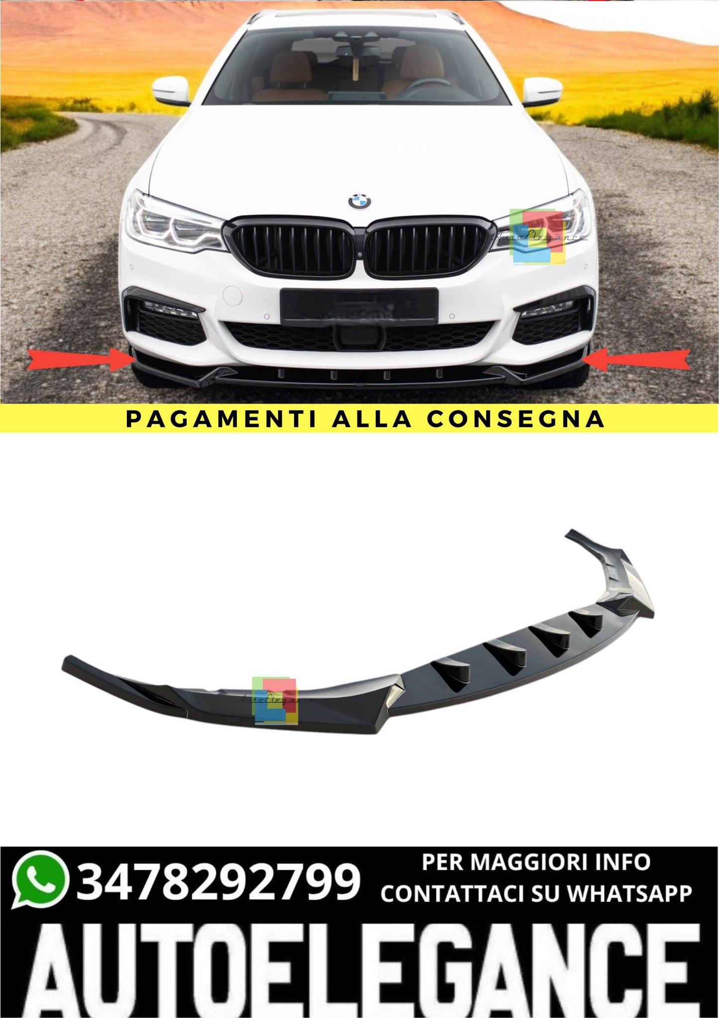 🔥Splitter Anteriore V.4 Adatto Per  BMW 5 M-Pack G30 / G31🔥