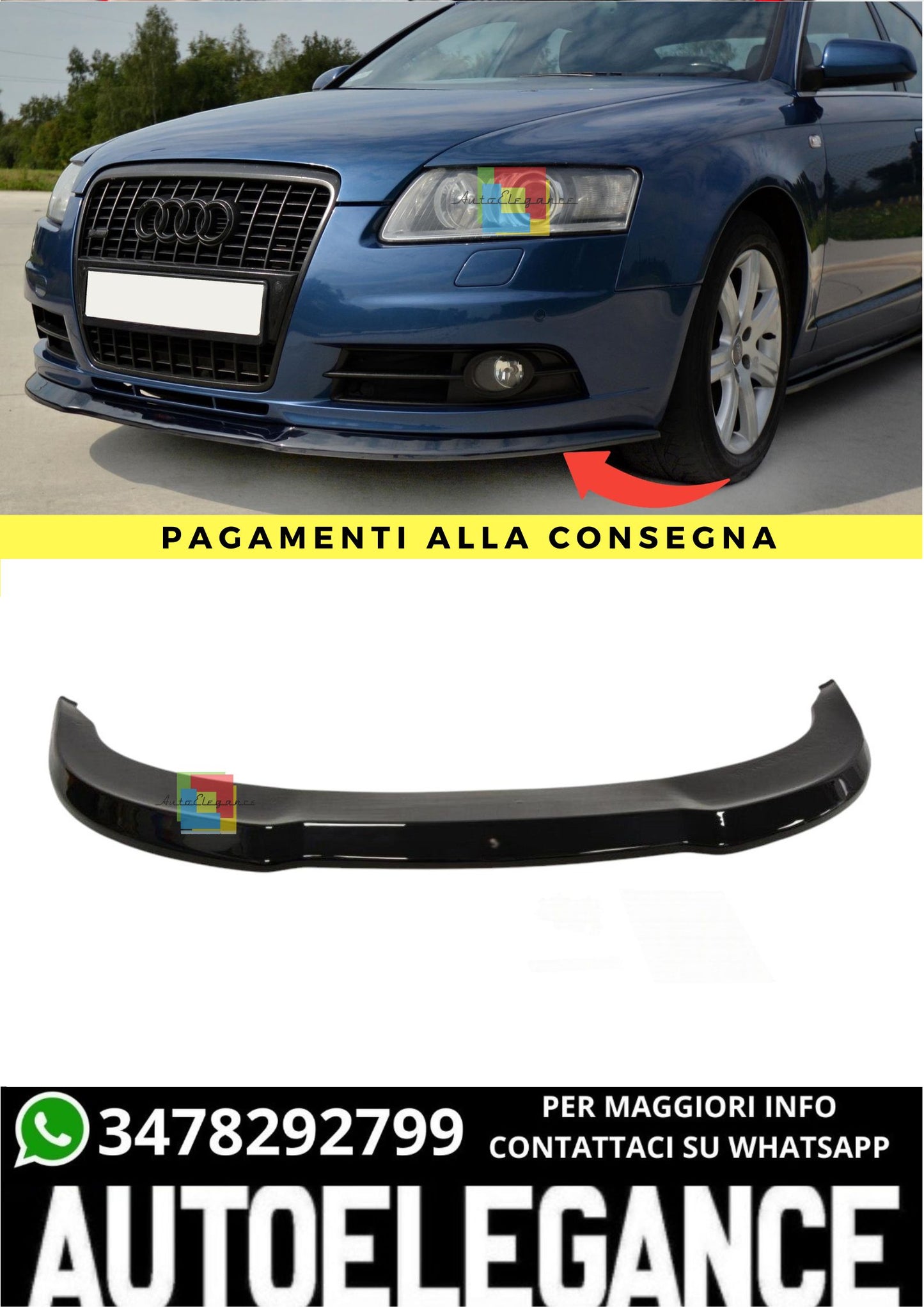 🔥Front Splitter Adatto Per Audi A6 S-Line C6🔥