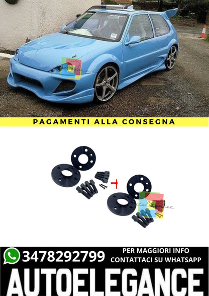 ⭐KIT 4 DISTANZIALI 16+20mm NERO ADATTO PER CITROEN Saxo 4 fori dal 96 al 04⭐
