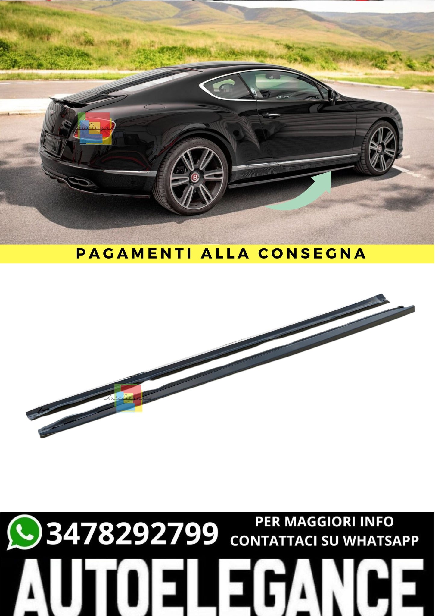 🔥Sottominigonne Laterali Adatto Per Bentley Continental GT V8 S Mk2🔥
