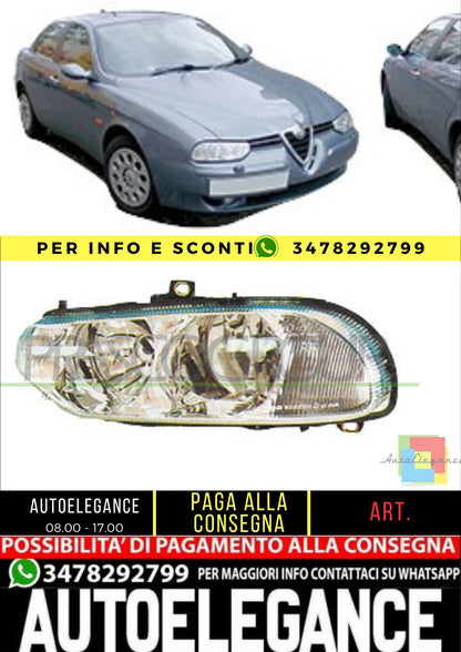 🔥AA0804923 PROIETTORE DESTRO H1+H7-ELETTRICO PER ALFA ROMEO - 156  1997-2003🔥