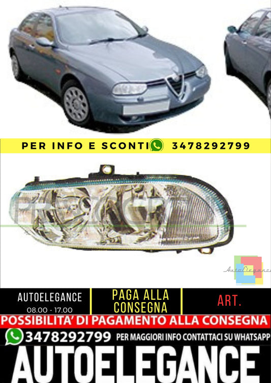 🔥AA0804923 PROIETTORE DESTRO H1+H7-ELETTRICO PER ALFA ROMEO - 156  1997-2003🔥