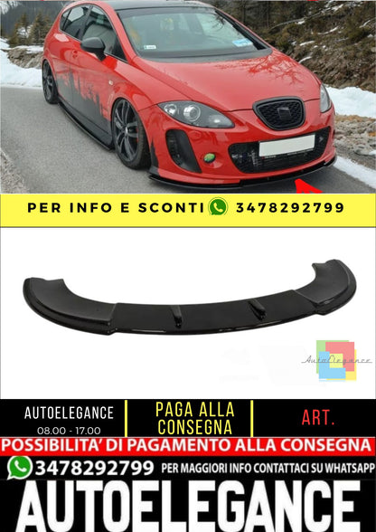 ✨SPLITTER design nero lucido ABS per SEAT Leon Mk2 2005-2009✨