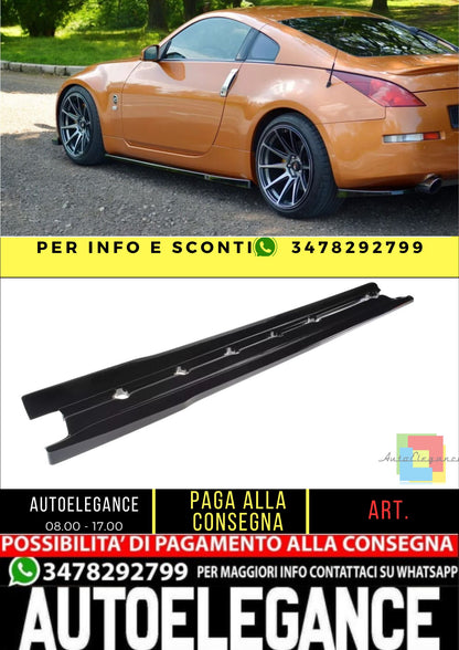 ✨MINIGONNE Laterali Design Nero Lucido ABS Per Nissan 350Z 2003-2008✨