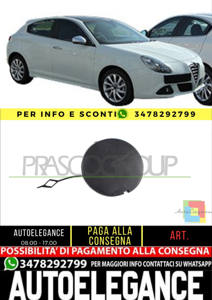 ✨TAPPO COPRI GANCIO TRAINO PARAURTI ANTERIORE PER ALFA ROMEO - GIULIETTA 10-16✨