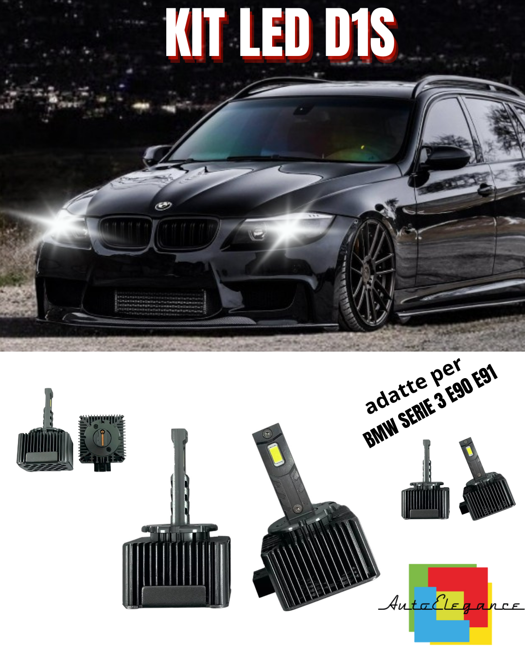 ⭐LAMPADE D1S LED 6000K DA XENON A LED MATRIX ADATTO PER BMW SERIE 3 E90 E91⭐