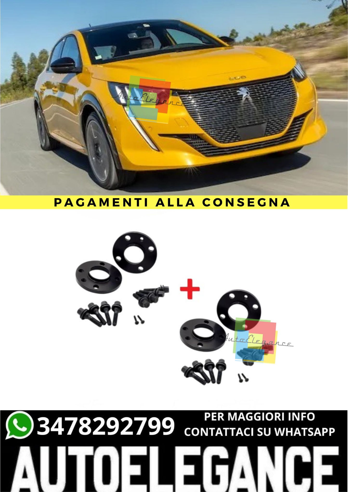 🔥KIT 4 DISTANZIALI  16+20mm adatto per PEUGEOT 208 II dal 2019🔥