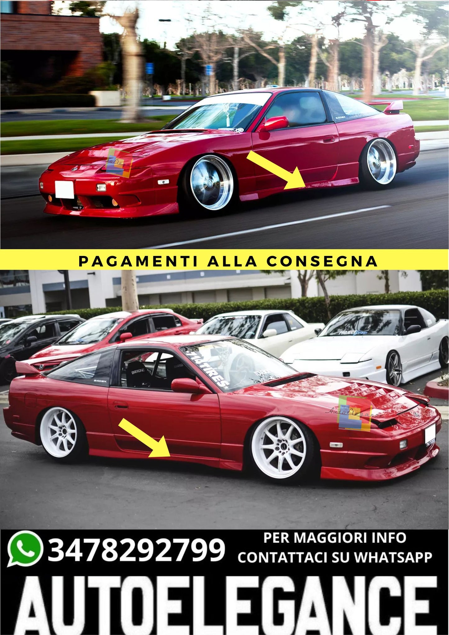 🔥MINIGONNE ADATTO PER NISSAN S13 KOUKI 180SX 200SX 240SX🔥