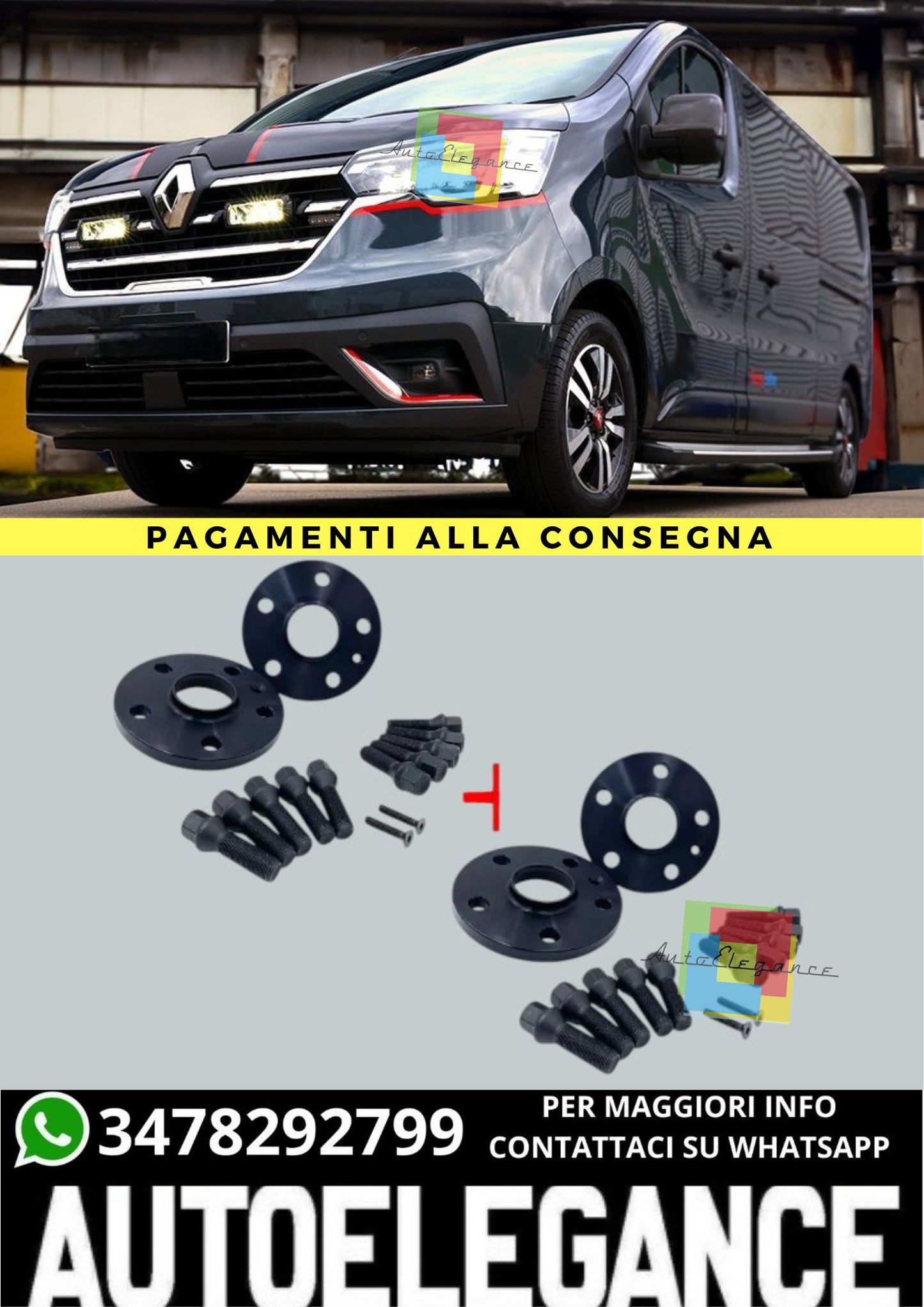 KIT 4 DISTANZIALI  16+20mm adatto per RENAULT Traffic (JL, L) dal 2014