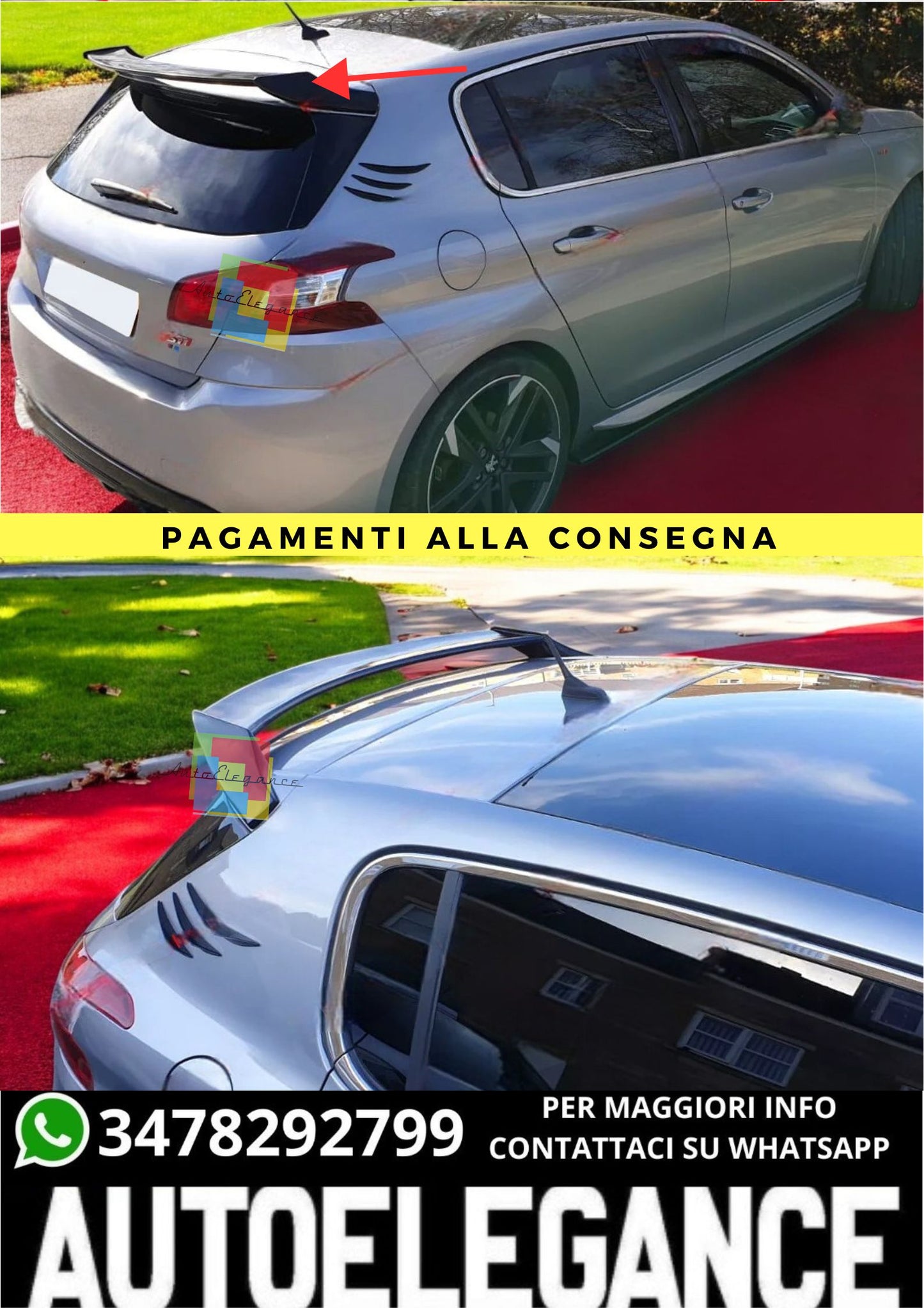 ❤️‍🔥SPOILER ADATTO PER  PEUGEOT 308 II GTI ( dal 2013 )❤️‍🔥