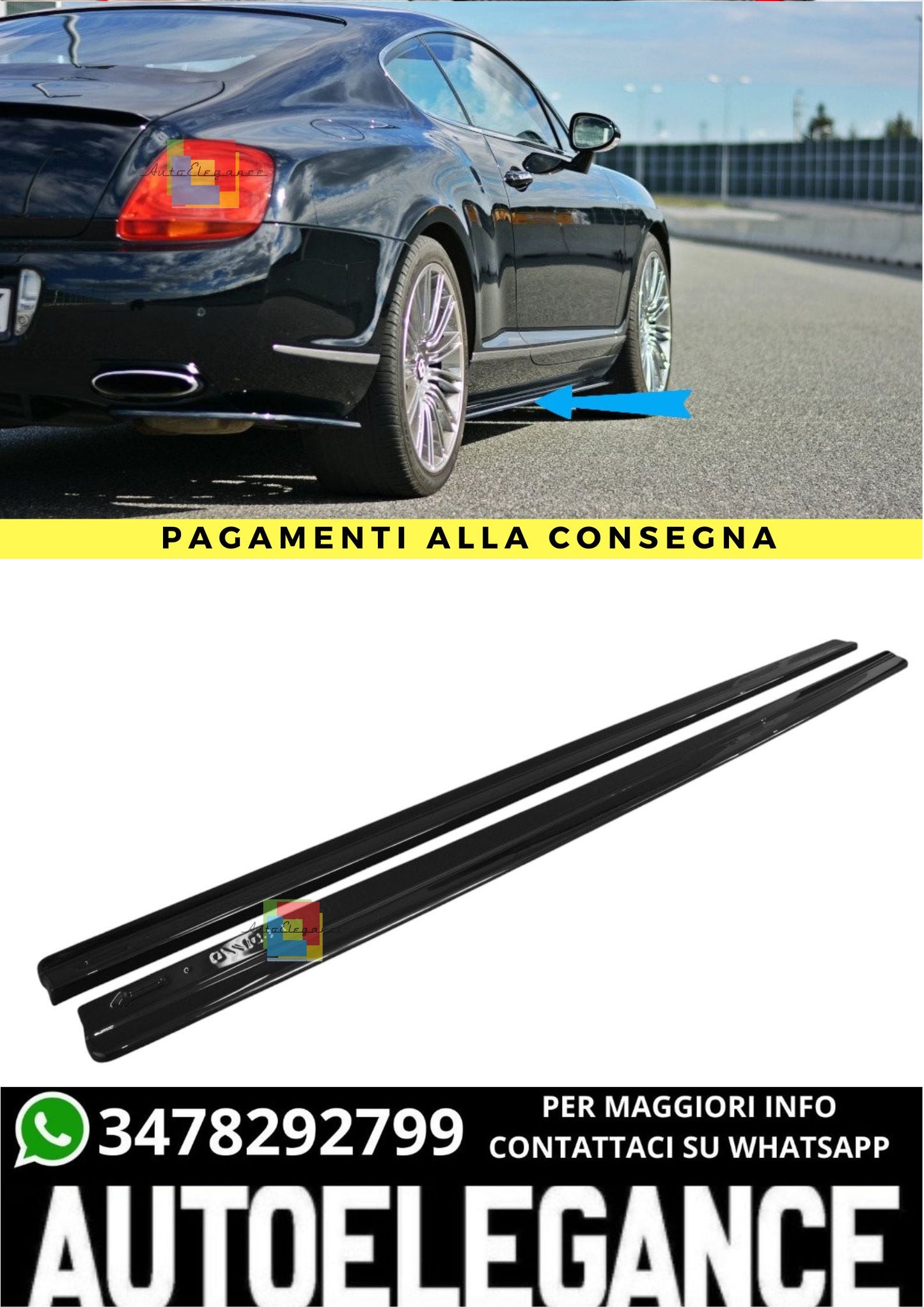 🔥SOTTOMINIGONNE LATERALI ADATTO PER BENTLEY CONTINENTAL GT🔥