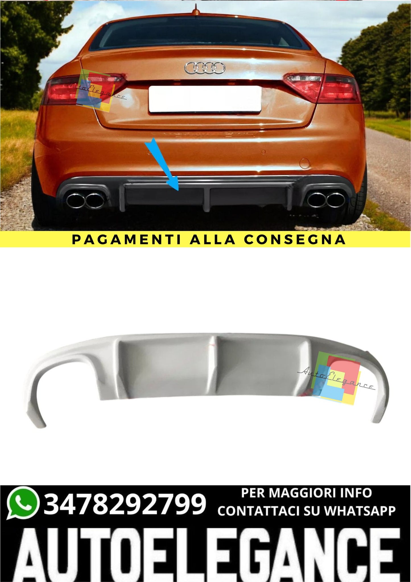 ❤️‍🔥DIFFUSORE ADATTO PER AUDI A5 SPORTBACK S-LINE 2009-11  ❤️‍🔥