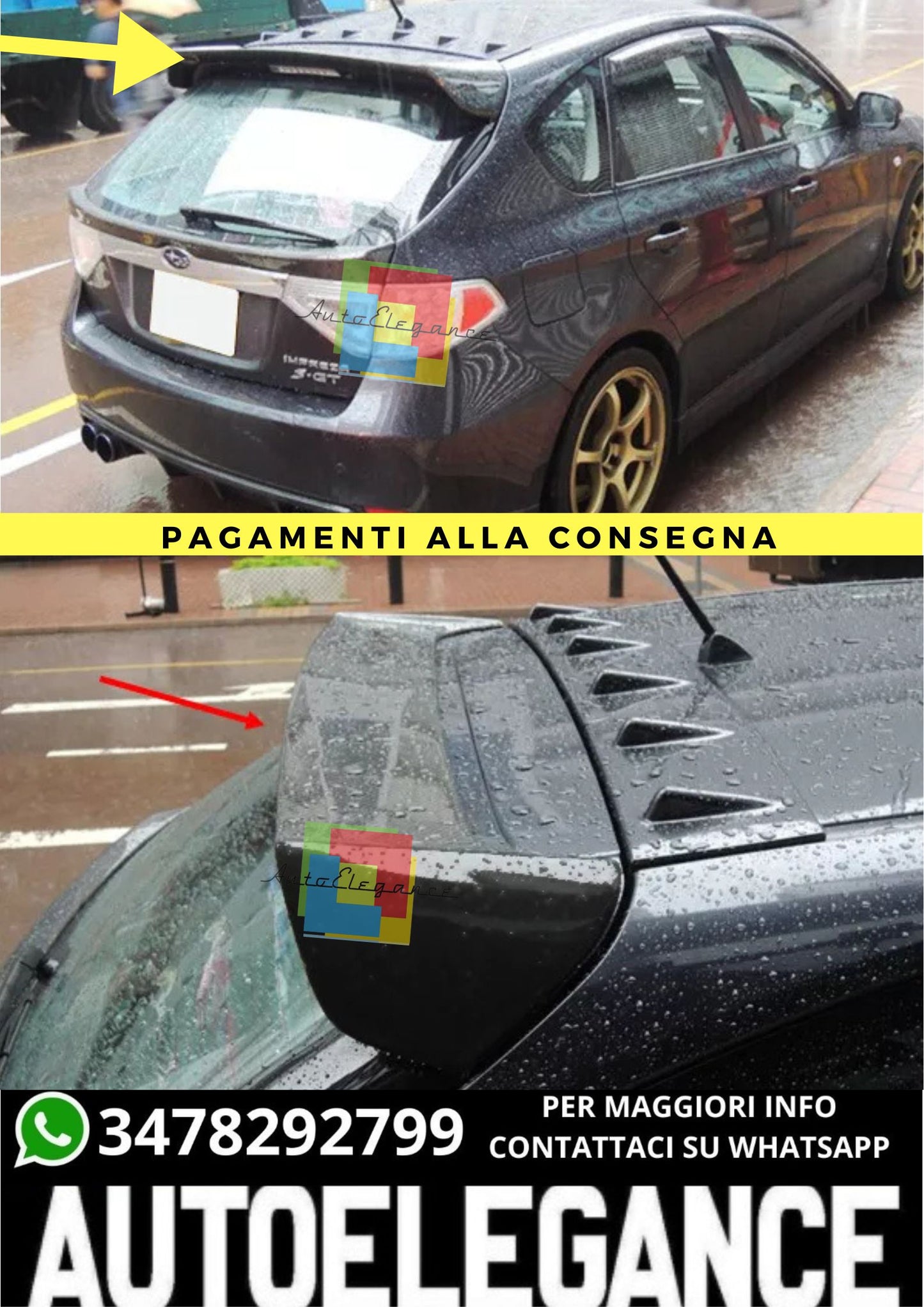 🔥SPOILER ADATTO PER  SUBARU IMPREZA GH GR WRX ( 2008-2011 )🔥