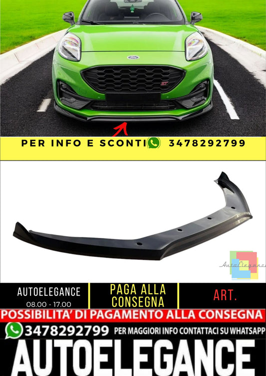 ✨Front Splitter V2 for Ford Puma ST Gloss Black ABS 2021+✨