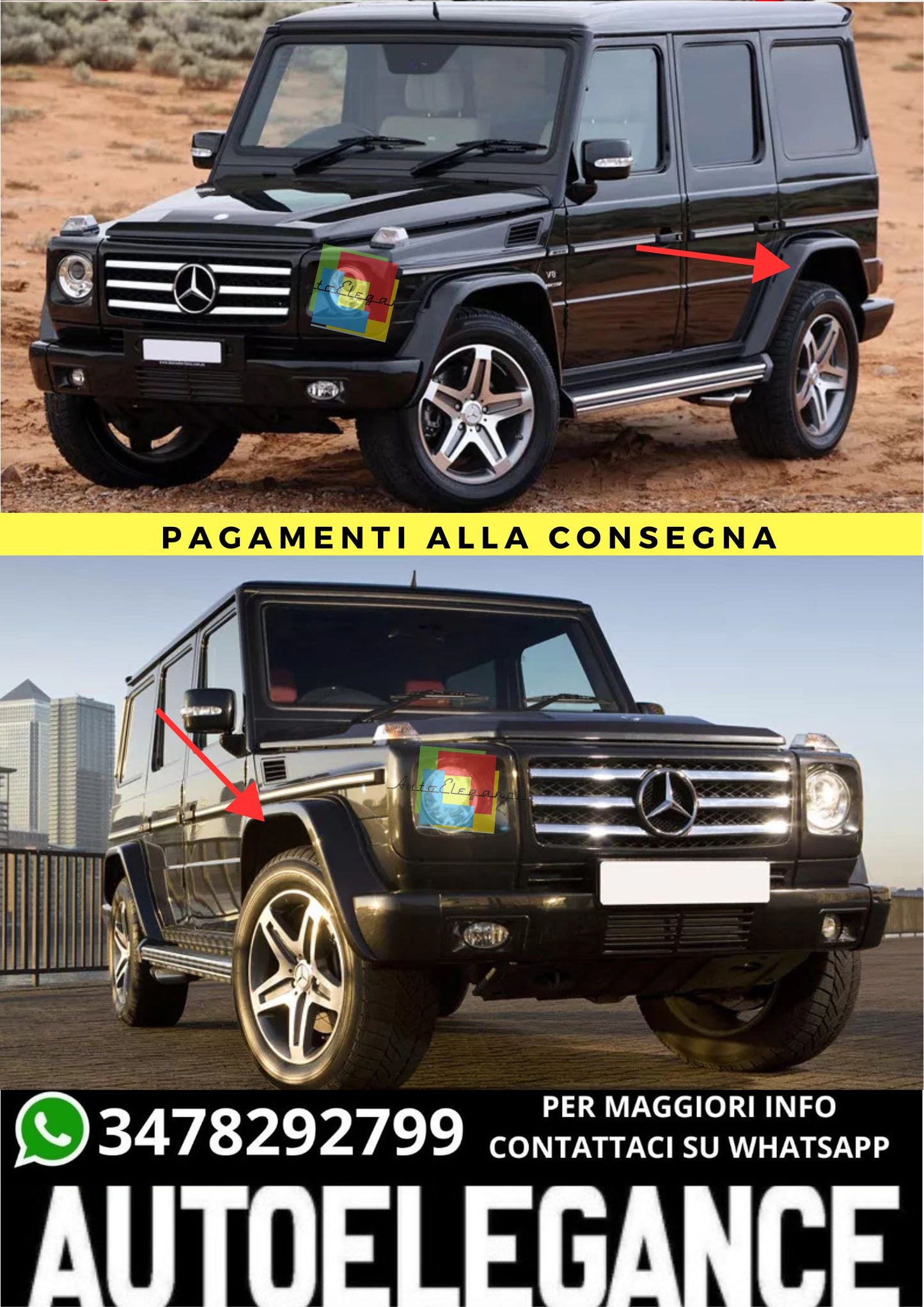 ❤️‍🔥KIT 4 PARAFANGHI 10CM  ADATTO PER  MERCEDES CLASSE G W463❤️‍🔥