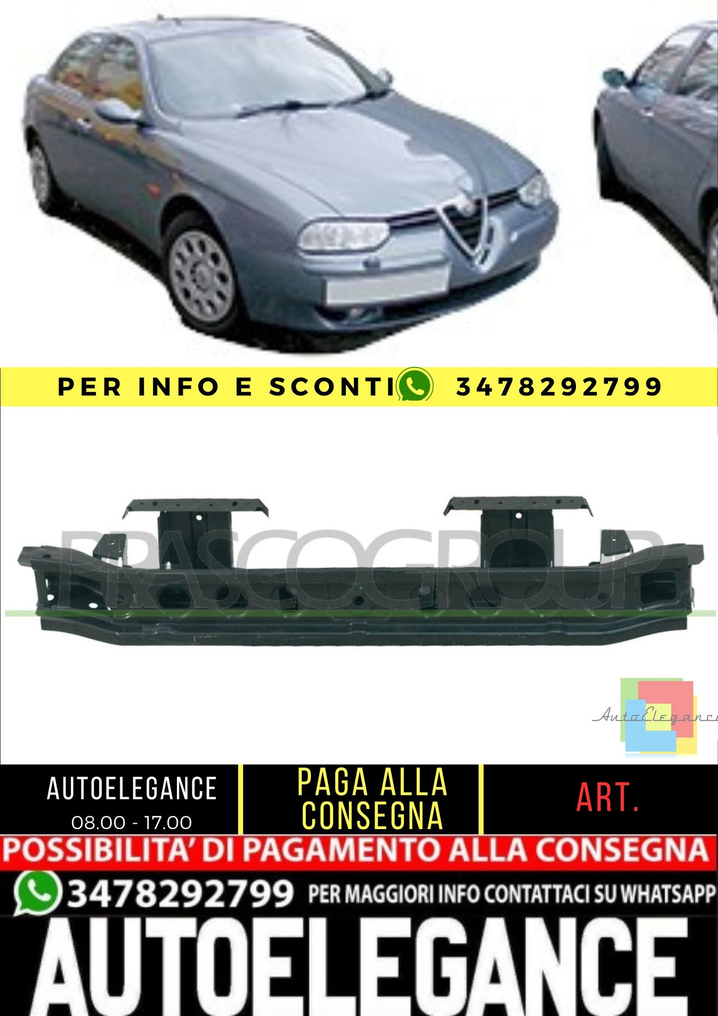 🔥AA0803206 TRAVERSA ANTERIORE-INFERIORE PER ALFA ROMEO - 156  97-03🔥