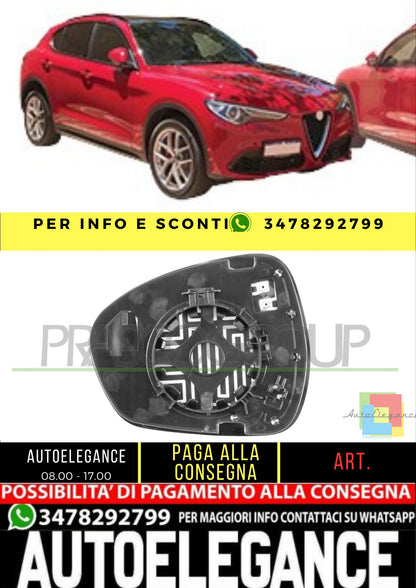 ✨AA7107513 PIASTRA SPECCHIO DESTRA-TERMICA-CONVESSA PER ALFA ROMEO STELVIO 16+✨