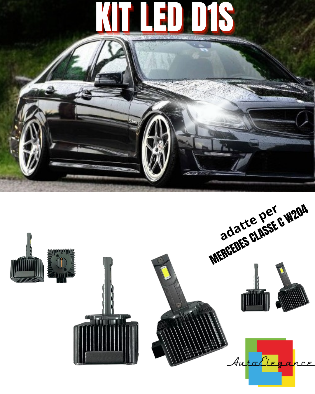 ⭐D1S LED 6000K XENON TO LED MATRIX LAMPS SUITABLE FOR MERCEDES C CLASS W204 ⭐