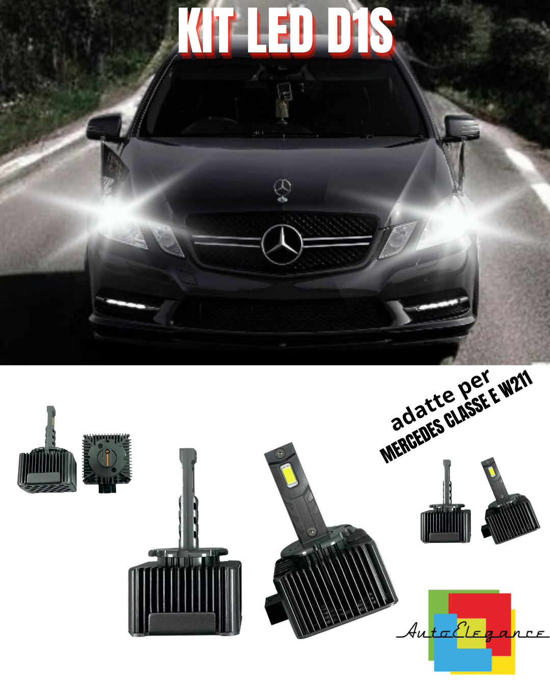 ⭐D1S LED 6000K XENON TO LED MATRIX LAMPS SUITABLE FOR MERCEDES E-CLASS W211 ⭐