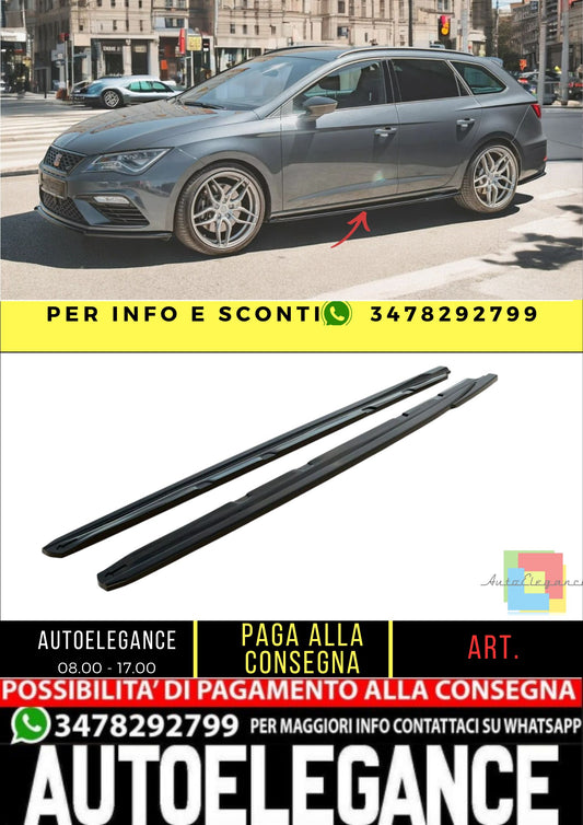 ✨MINIGONNE laterali V5 design lucido ABS per SEAT Leon Cupra/FR Mk3 FL 17-19✨