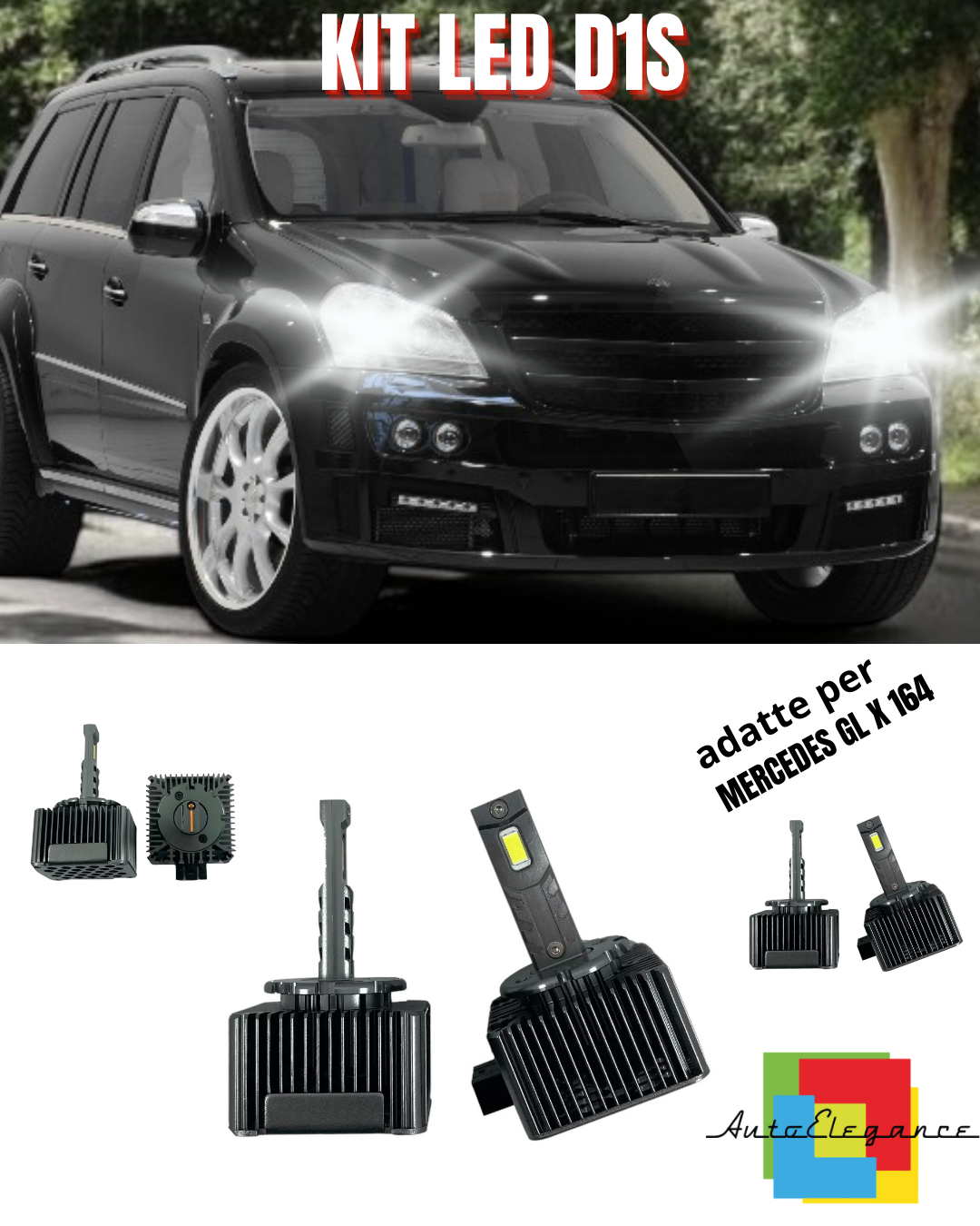 ⭐LAMPADE D1S LED 6000K DA XENON A LED MATRIX ADATTO PER MERCEDES GL X 164 ⭐