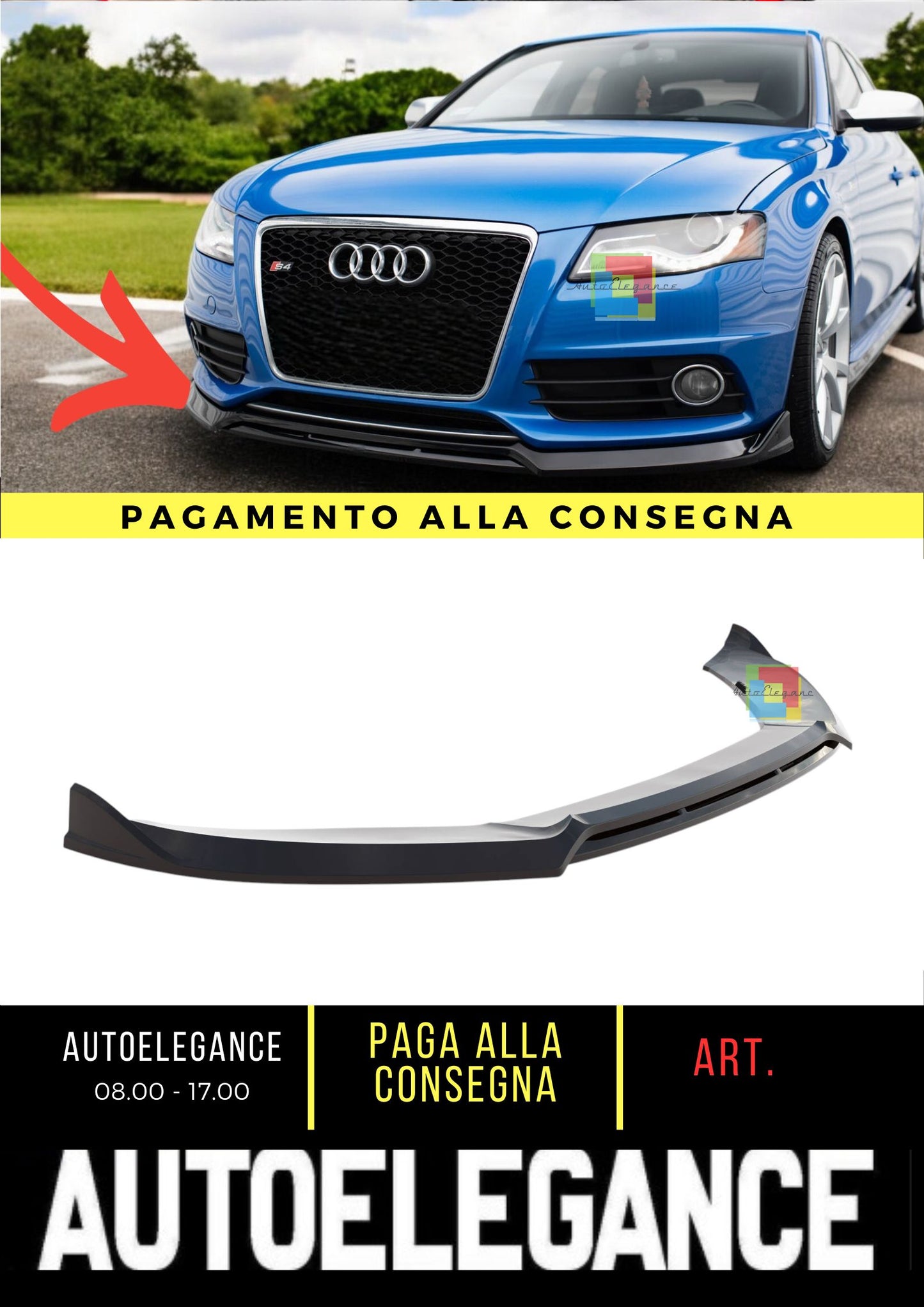 🤩Splitter Anteriore V.3 Adatto Per Audi S4/A4 S-Line B8🤩