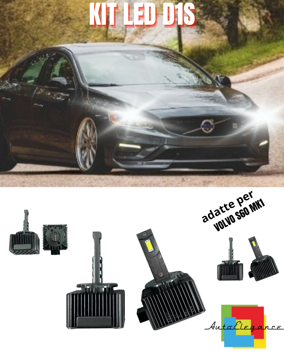 ⭐LAMPADE D1S LED 6000K DA XENON A LED MATRIX ADATTO PER VOLVO S60 MK1 ⭐